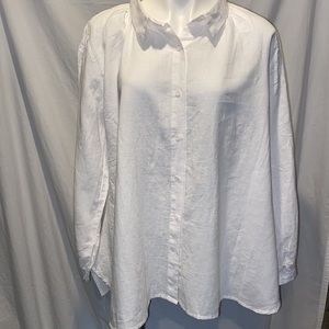 Mini bee high low linen blouse XL